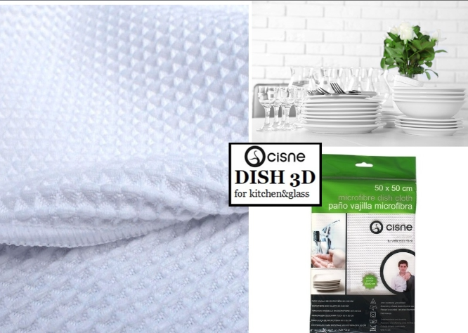 منشفة أطباق من الألياف الدقيقة (50 × 50 سم، أبيض)