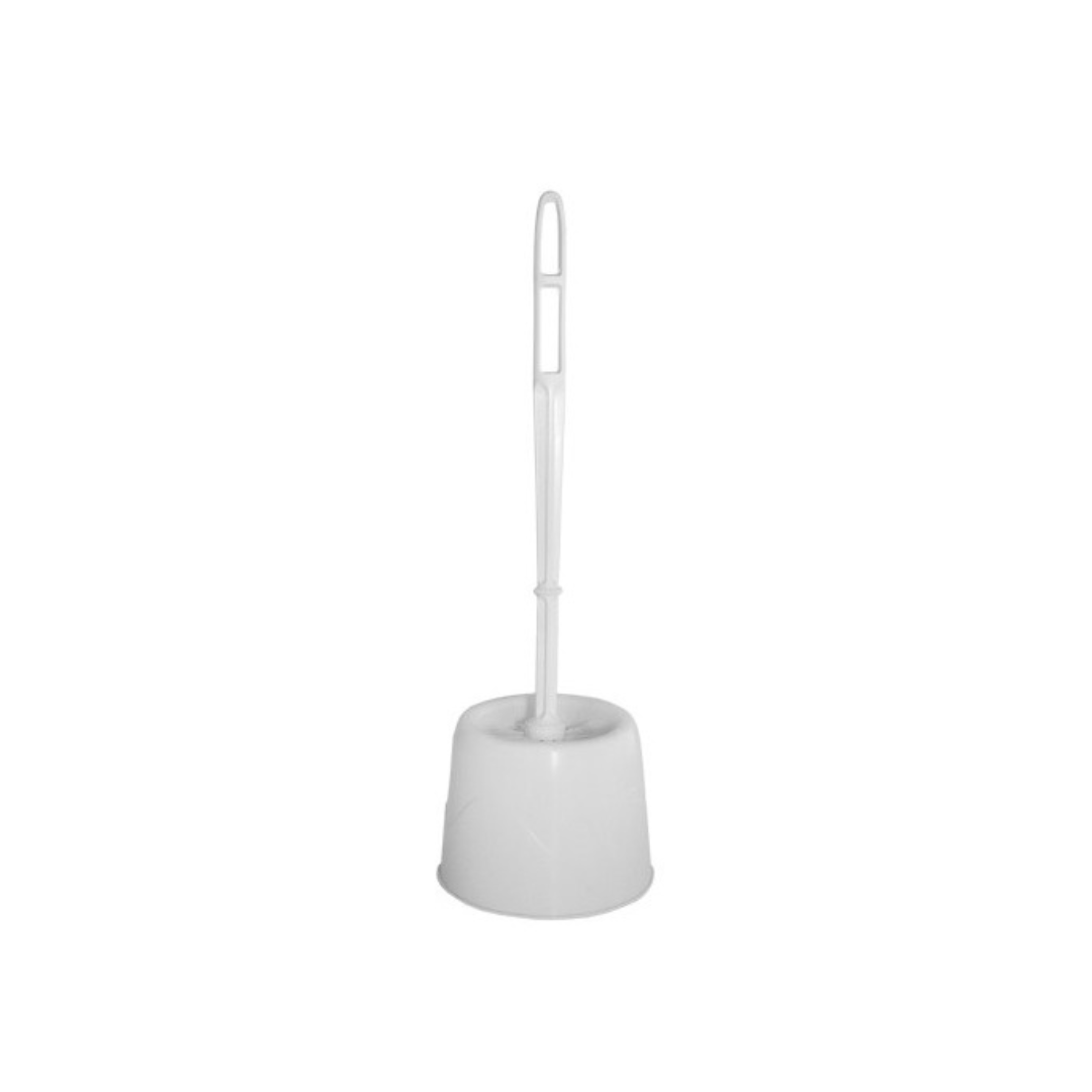Toilet Brush with Holder (White)