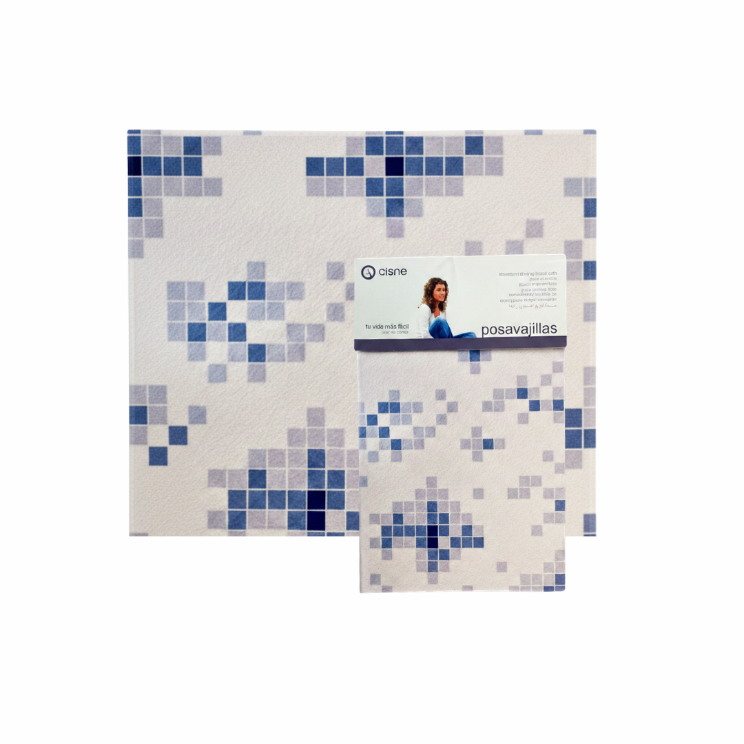 Dish-Draining Wiper (40x50cm, Blue & White)