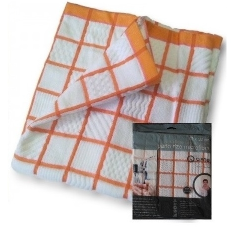 Microfiber Kitchen Towel (52x52cm, Orange & White)