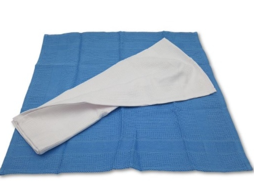 Microfiber Dish Cloth (2pcs, 50x50cm, Blue & White)