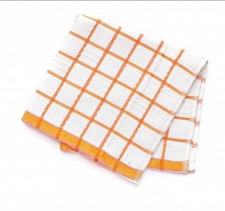 Microfiber Kitchen Towel (52x52cm, Orange & White)
