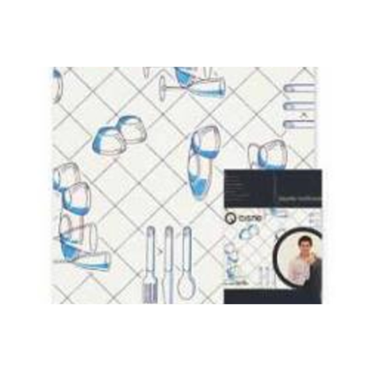 Dish-Draining Wiper (40x50cm, Blue & White)