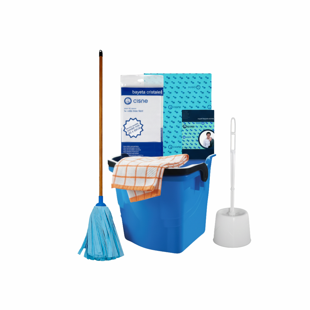 6‑Piece Home Cleaning Combo – Bucket, Brushes & Cloths